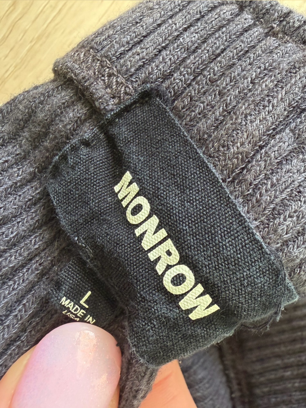 Monrow Ribbed Drawstring Pant - Charcoal Gray Size Large - Picture 4 of 4